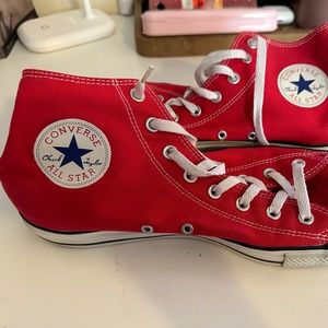 Red Converse High Top Chuck Taylors Canvas
